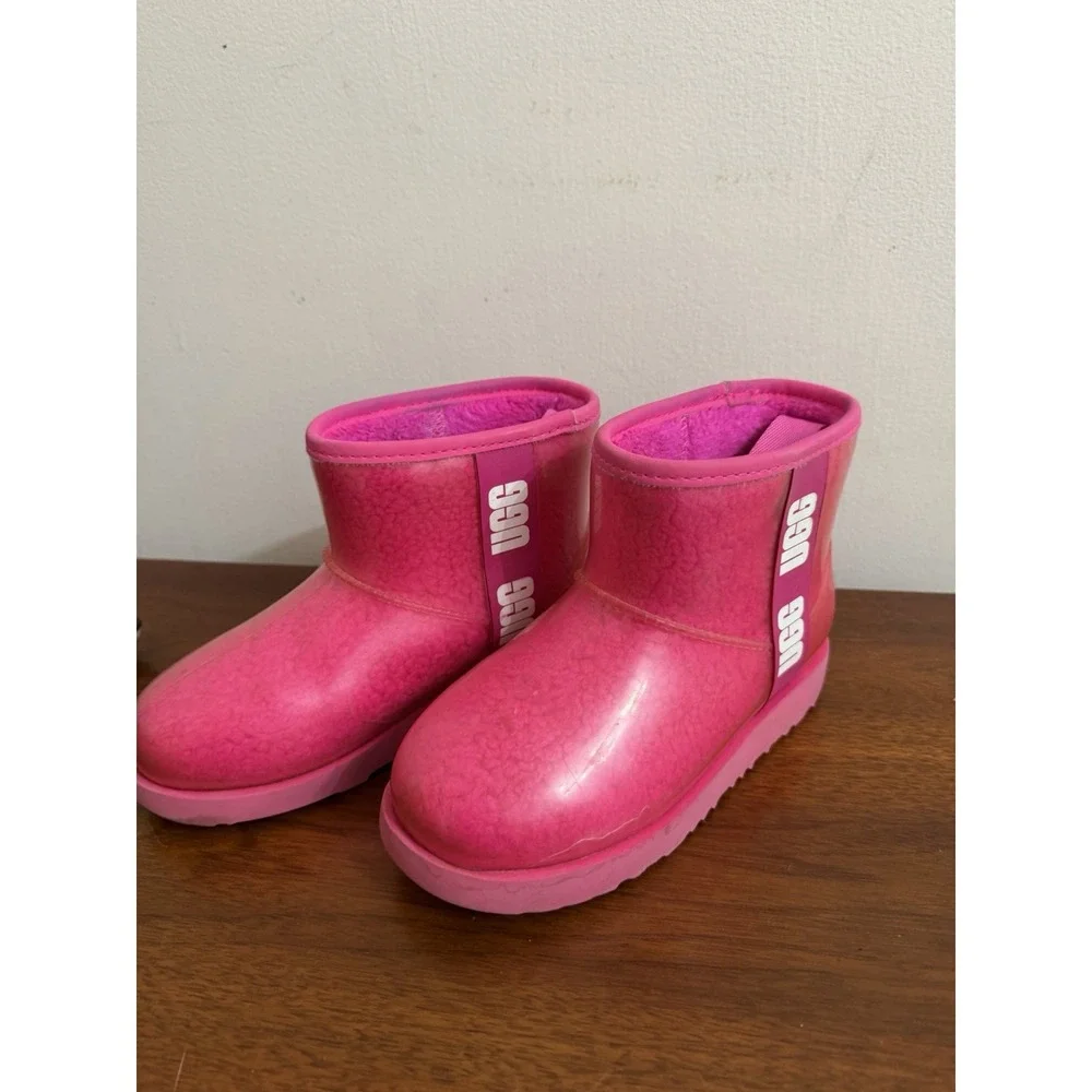 UGG Girls Pink Classic Clear Ultra Mini Boots Girls Kids Size 2